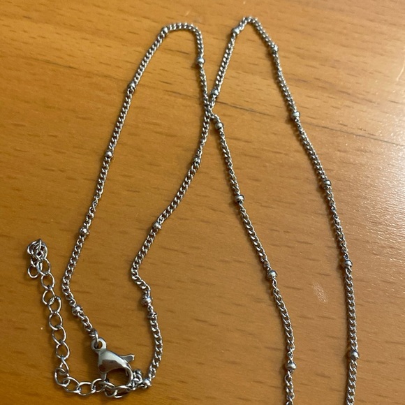 M Letter Bubble Initial Pendant Necklace - Picture 4 of 5